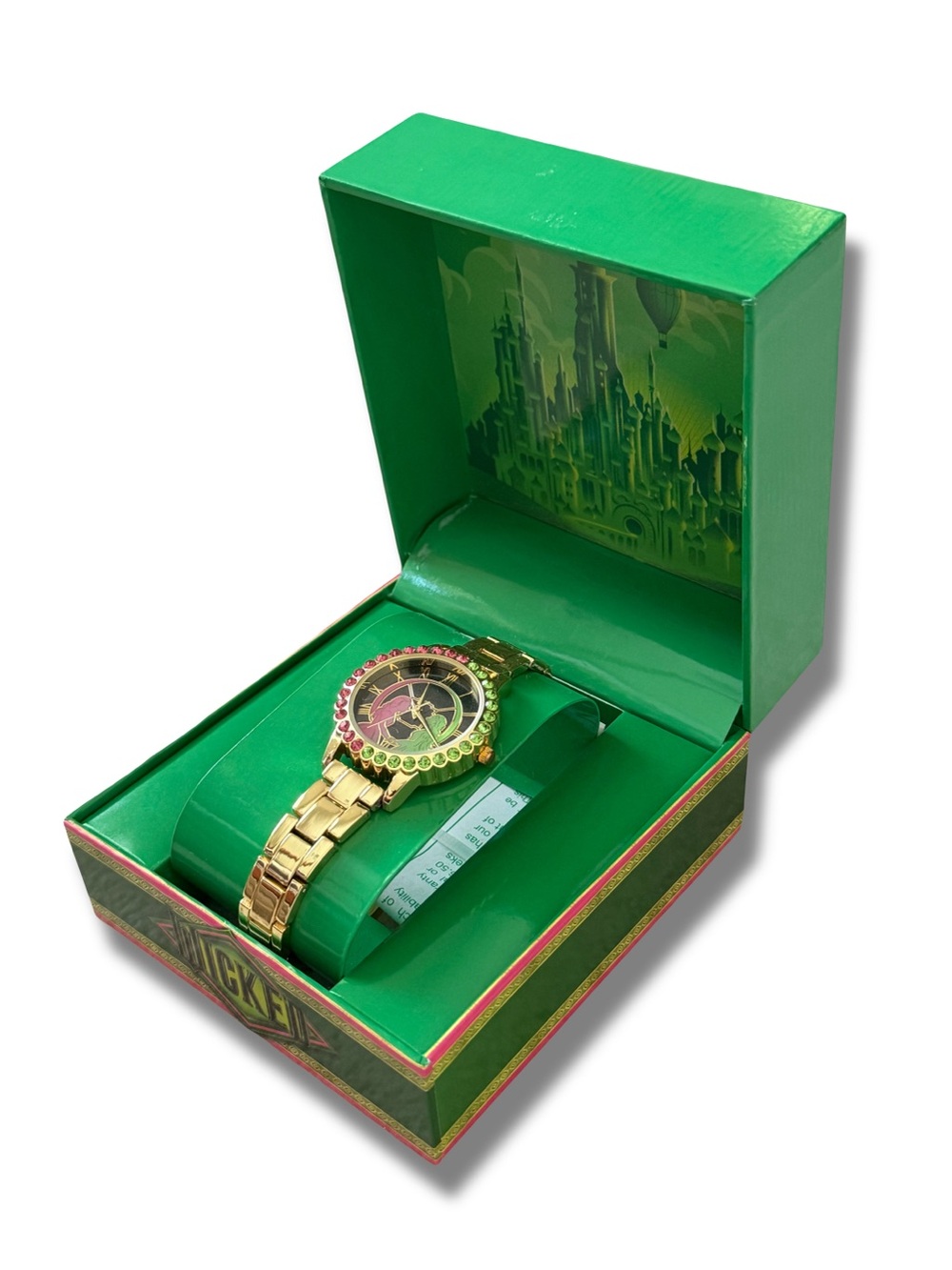 Wicked Gold-tone watch with Pink and Green Crystal Accents - Picture 4 of 7